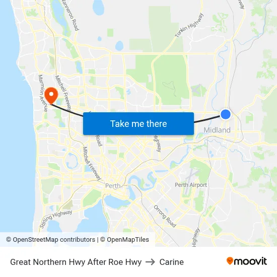 Great Northern Hwy After Roe Hwy to Carine map