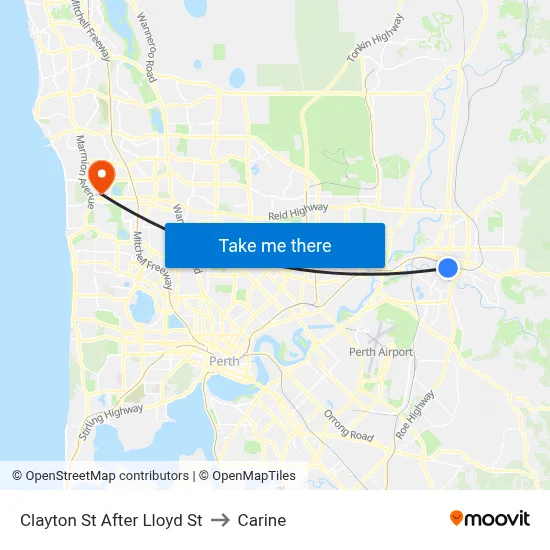 Clayton St After Lloyd St to Carine map