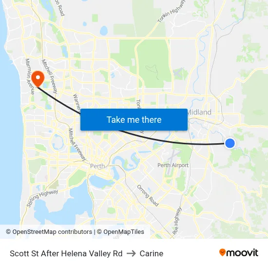 Scott St After Helena Valley Rd to Carine map