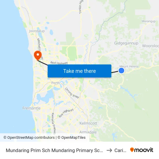 Mundaring Prim Sch   Mundaring Primary School to Carine map