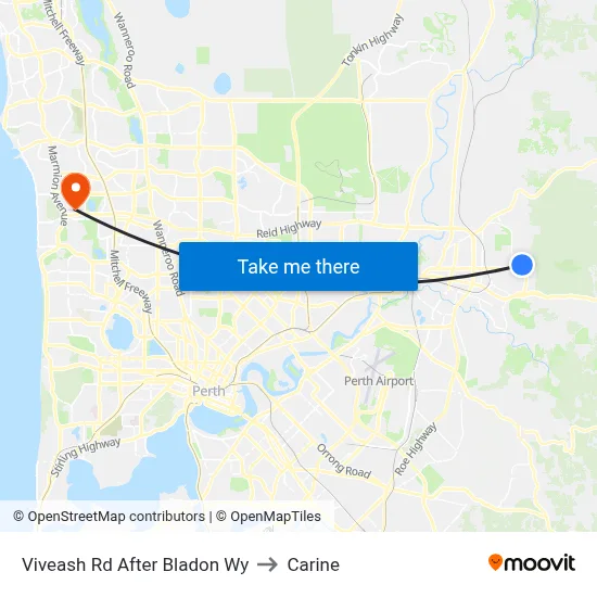 Viveash Rd After Bladon Wy to Carine map