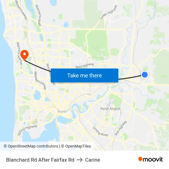 Blanchard Rd After Fairfax Rd to Carine map