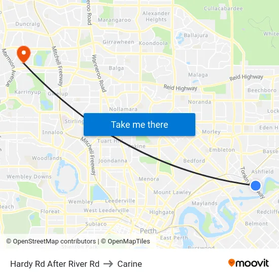 Hardy Rd After River Rd to Carine map