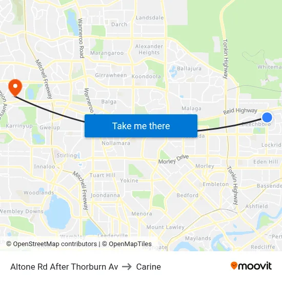 Altone Rd After Thorburn Av to Carine map
