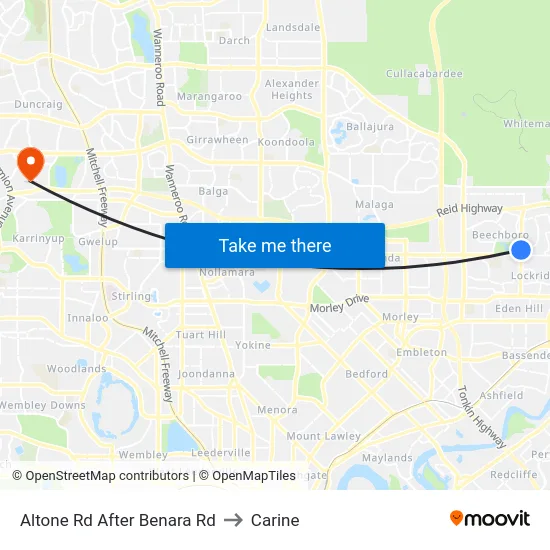 Altone Rd After Benara Rd to Carine map