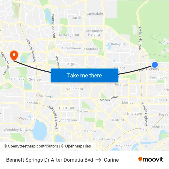 Bennett Springs Dr After Domatia Bvd to Carine map