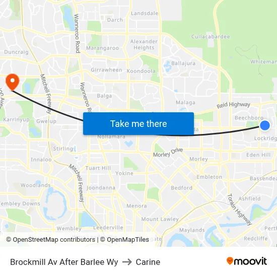 Brockmill Av After Barlee Wy to Carine map