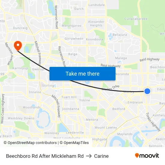 Beechboro Rd After Mickleham Rd to Carine map