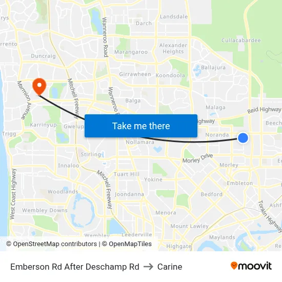Emberson Rd After Deschamp Rd to Carine map