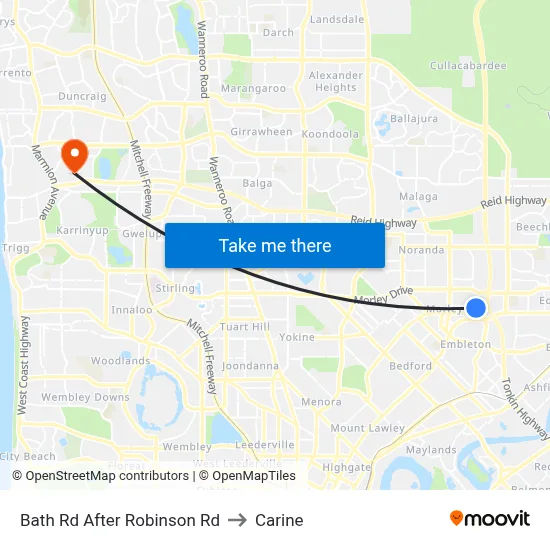 Bath Rd After Robinson Rd to Carine map