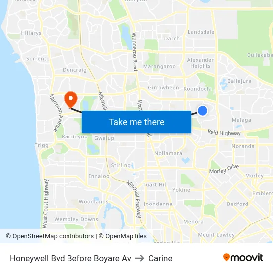 Honeywell Bvd Before Boyare Av to Carine map