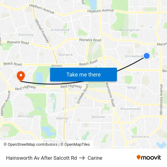 Hainsworth Av After Salcott Rd to Carine map