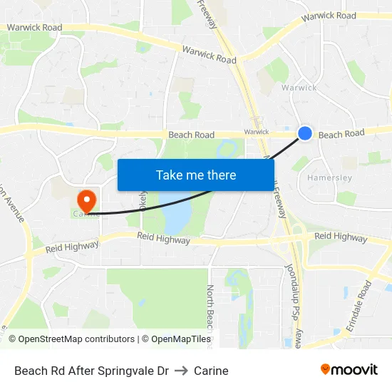 Beach Rd After Springvale Dr to Carine map