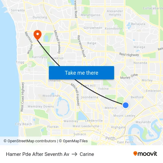 Hamer Pde After Seventh Av to Carine map