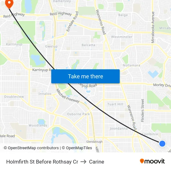 Holmfirth St Before Rothsay Cr to Carine map