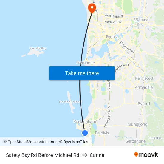 Safety Bay Rd Before Michael Rd to Carine map
