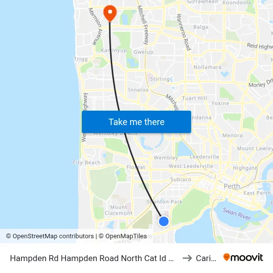 Hampden Rd Hampden Road North Cat Id 130 to Carine map