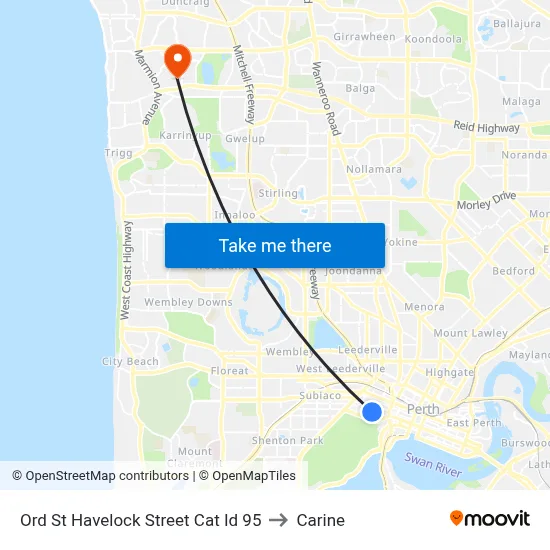 Ord St Havelock Street Cat Id 95 to Carine map