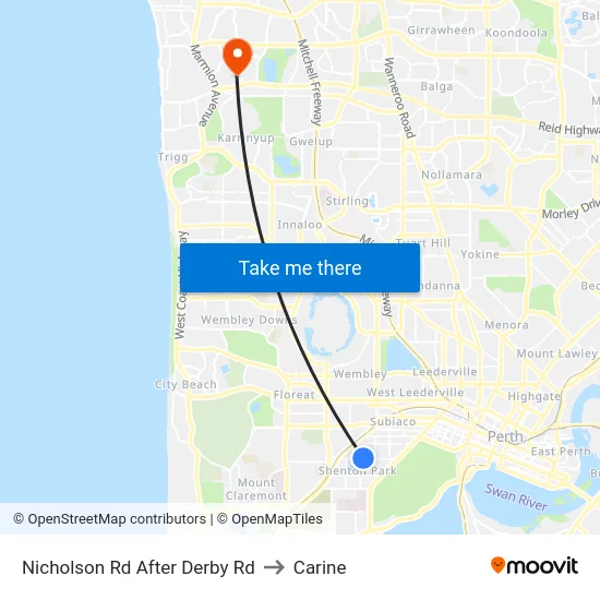 Nicholson Rd After Derby Rd to Carine map