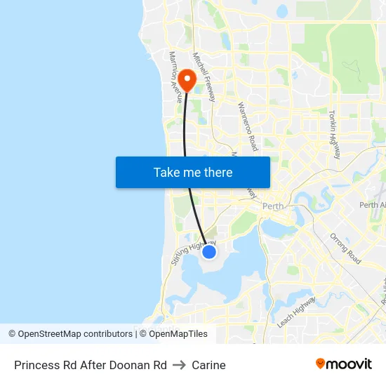 Princess Rd After Doonan Rd to Carine map