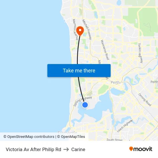 Victoria Av After Philip Rd to Carine map