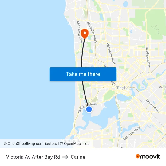 Victoria Av After Bay Rd to Carine map