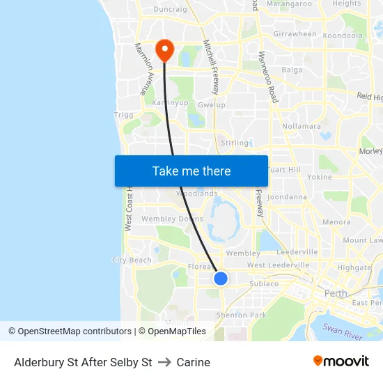 Alderbury St After Selby St to Carine map