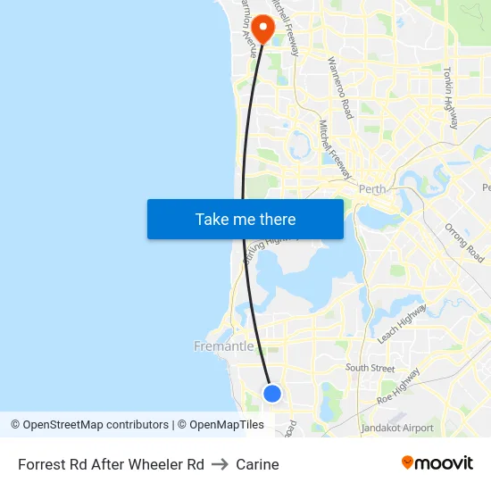 Forrest Rd After Wheeler Rd to Carine map