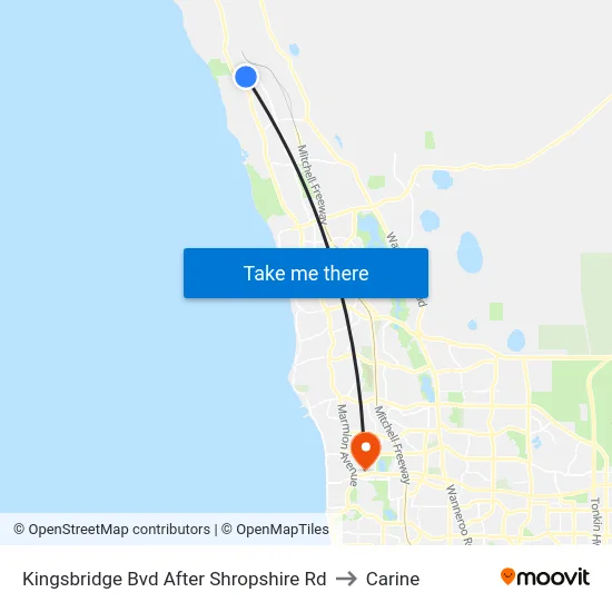 Kingsbridge Bvd After Shropshire Rd to Carine map