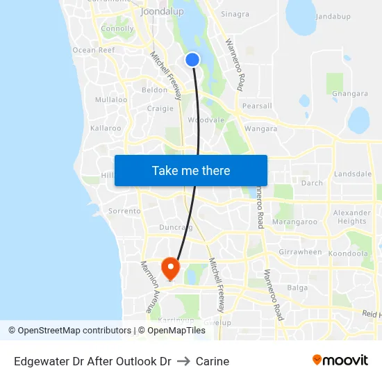 Edgewater Dr After Outlook Dr to Carine map
