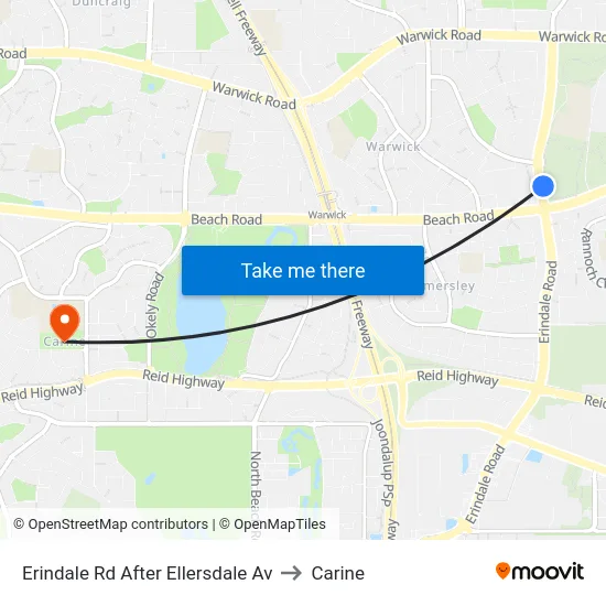 Erindale Rd After Ellersdale Av to Carine map