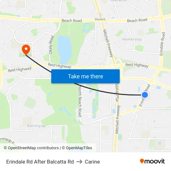 Erindale Rd After Balcatta Rd to Carine map