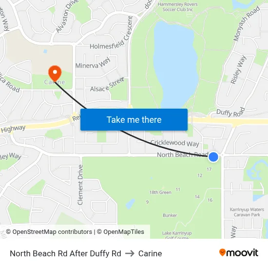 North Beach Rd After Duffy Rd to Carine map