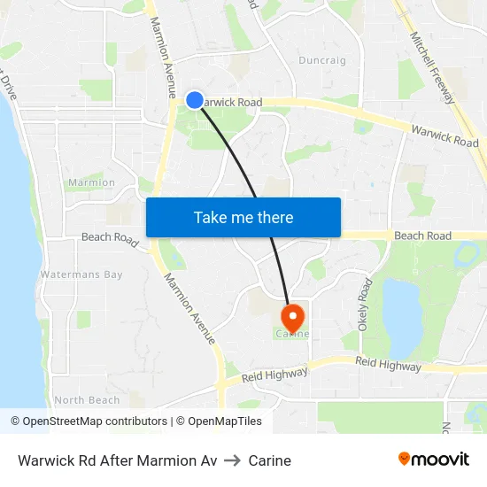Warwick Rd After Marmion Av to Carine map