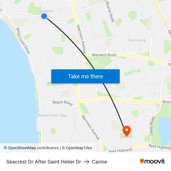 Seacrest Dr After Saint Helier Dr to Carine map