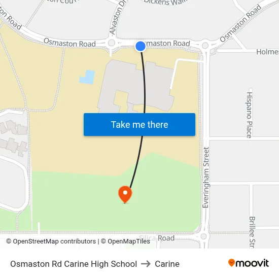 Osmaston Rd Carine High School to Carine map