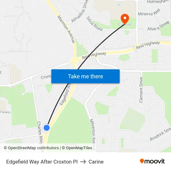 Edgefield Way After Croxton Pl to Carine map