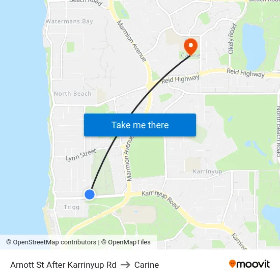 Arnott St After Karrinyup Rd to Carine map