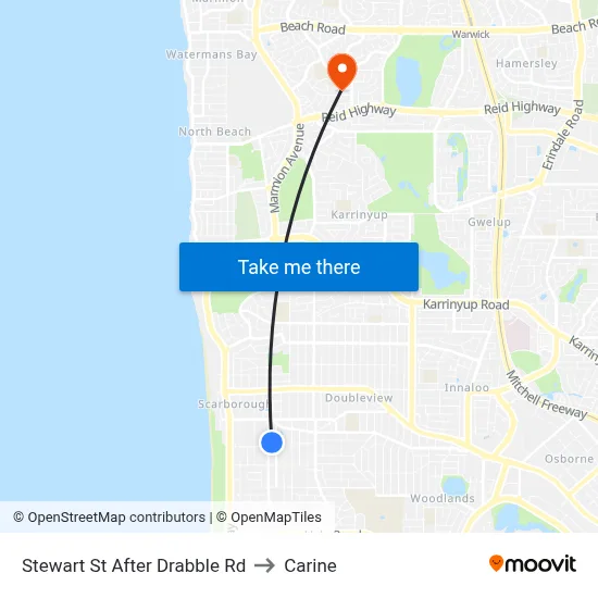 Stewart St After Drabble Rd to Carine map