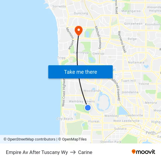 Empire Av After Tuscany Wy to Carine map