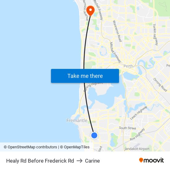 Healy Rd Before Frederick Rd to Carine map