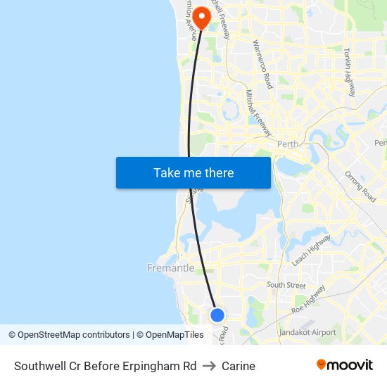 Southwell Cr Before Erpingham Rd to Carine map