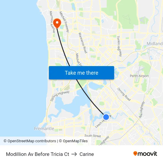 Modillion Av Before Tricia Ct to Carine map