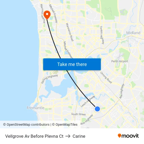 Vellgrove Av Before Plevna Ct to Carine map