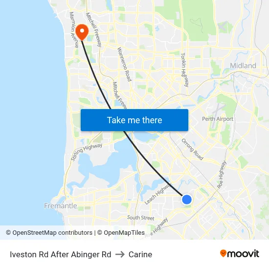 Iveston Rd After Abinger Rd to Carine map