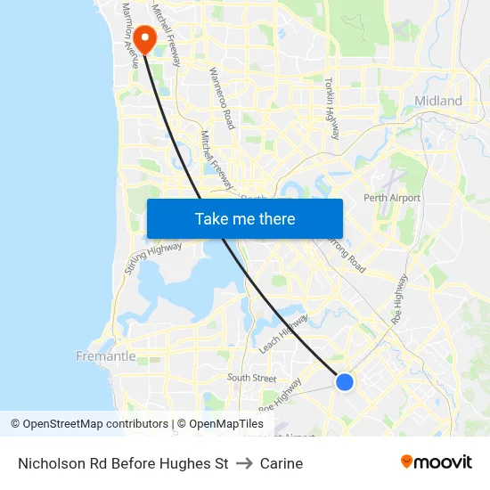 Nicholson Rd Before Hughes St to Carine map