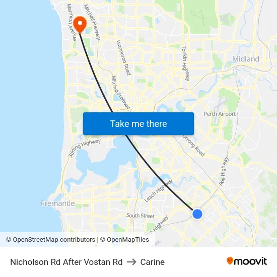 Nicholson Rd After Vostan Rd to Carine map