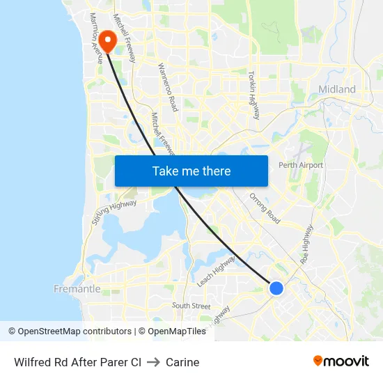 Wilfred Rd After Parer Cl to Carine map