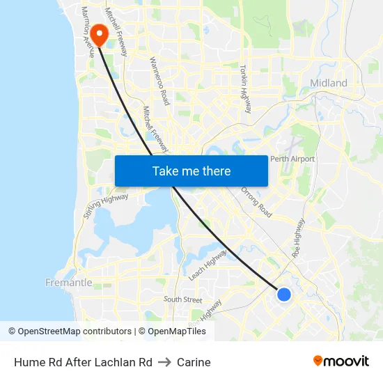 Hume Rd After Lachlan Rd to Carine map