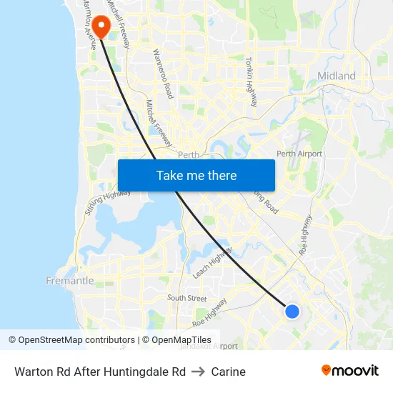 Warton Rd After Huntingdale Rd to Carine map